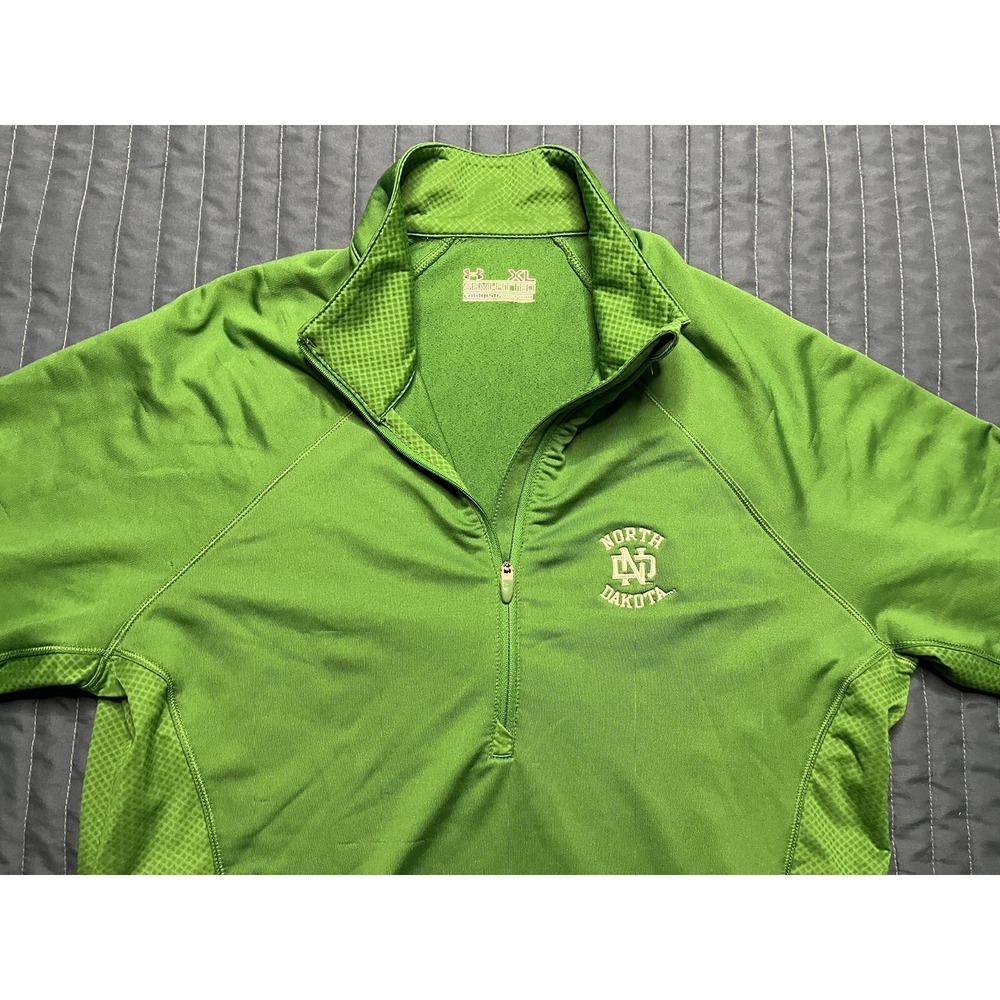 Under Armour Semi-Fitted Cold Gear Pullover University North Dakota XL Green - Picture 4 of 14